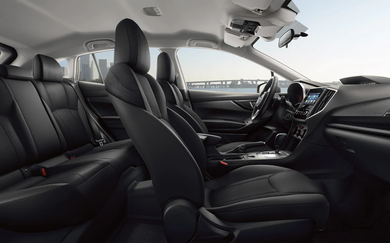 Interior of 2022 Impreza Premium 5 door with Black Cloth